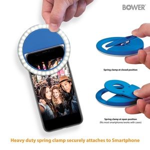 Clip on phone ring light blue